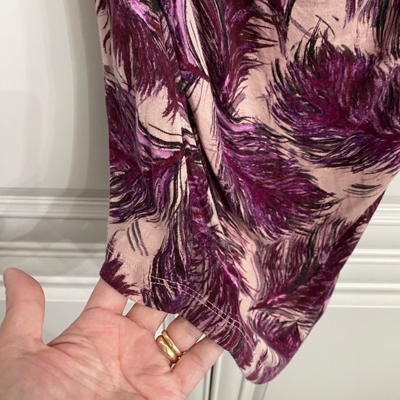 Apt 9 Women Sz Large Purple Pink Scoop Neck Short Sleeve Ruched Knit Midi Dress - Picture 8 of 13